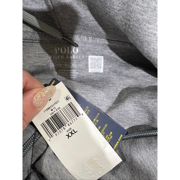 Polo Ralph Lauren NWT Double-Knit Full-Zip Hoodie Steel Gray Heather XXL - Picture 4 of 4